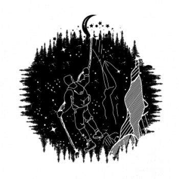 Turista v nočnej krajine