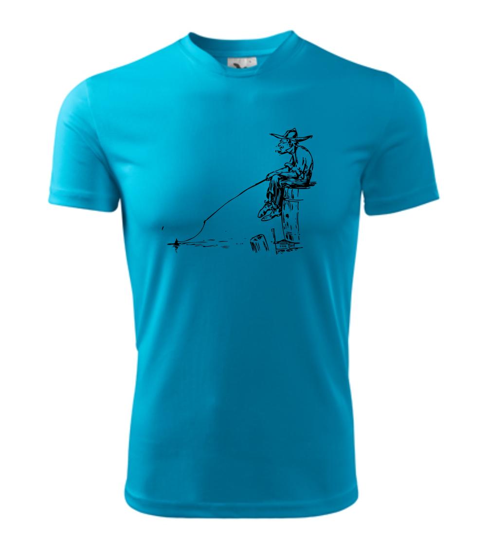 Kreslený rybár na pni Kreslený rybár na pni