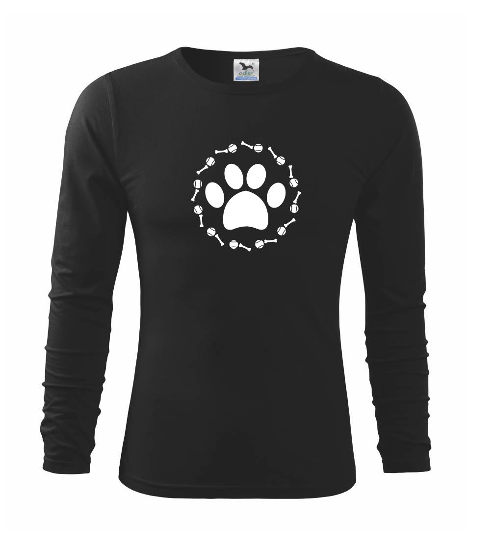 Ostatné psie plemená - Labka lopta kosť pes - Tričko detské Long Sleeve