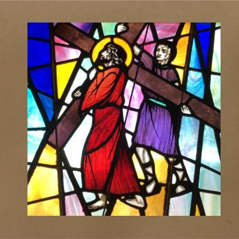 Vitráž - Ježiš a kríž