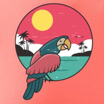 Papagáj v kruhu pri mori