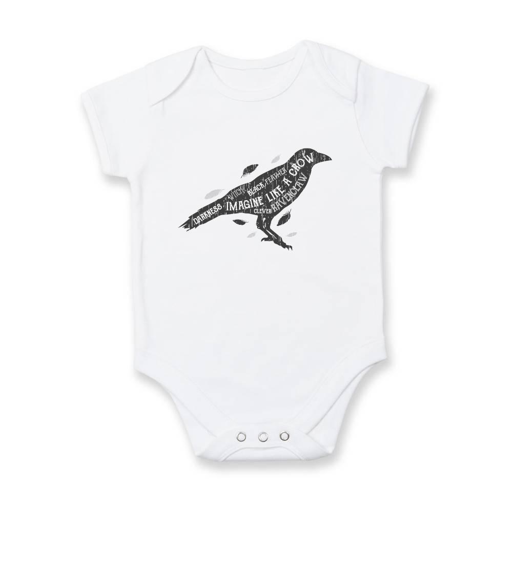 Tričká so zvieratami - Crow darkness - Body dojčenské s krátkym rukávom