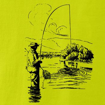 Kreslený rybár s podberákom Kreslený rybár s podberákom