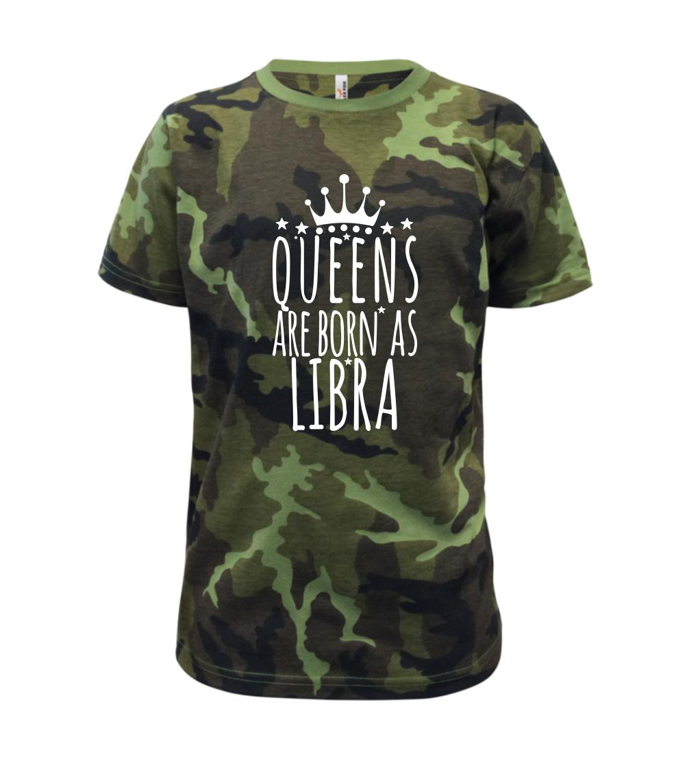 Tričká váhy - Queens are born as Libra - Váhy - Detské maskáčové tričko
