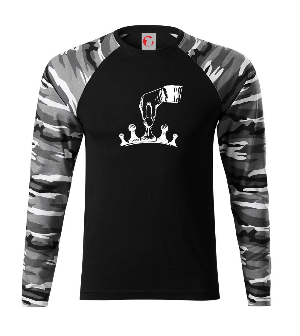 Tričká a mikiny so spoločenskými hrami  - Šach - ruka - Camouflage LS