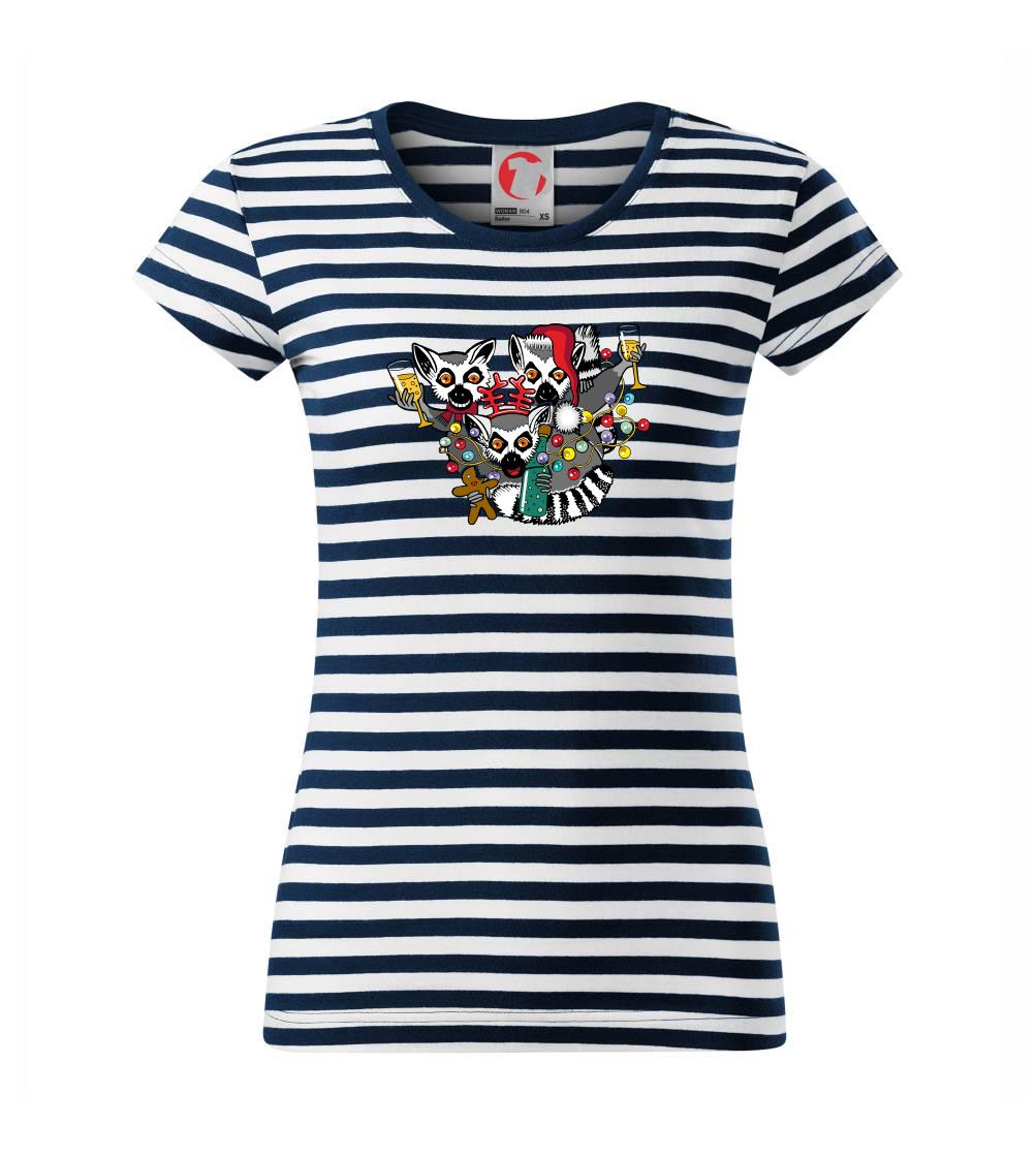Tričká so zvieratami - Vianočné lemuríky (Pecka design) - Tričko na vodu