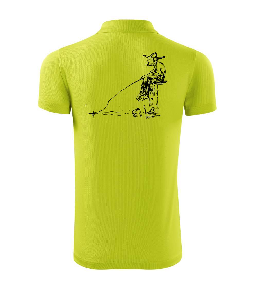 Kreslený rybár na pni Kreslený rybár na pni