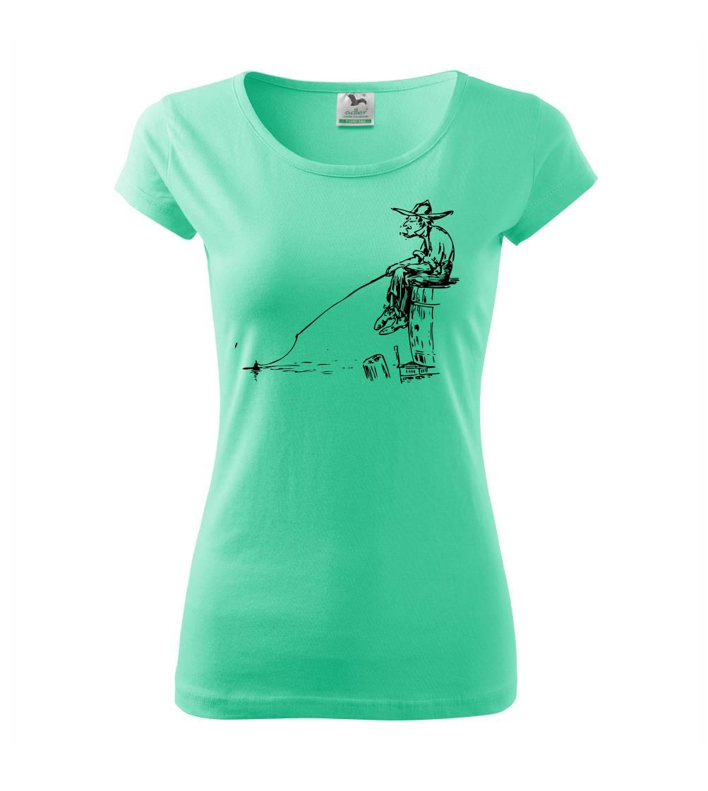 Kreslený rybár na pni Kreslený rybár na pni