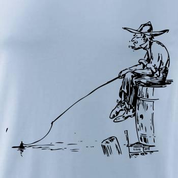 Kreslený rybár na pni Kreslený rybár na pni