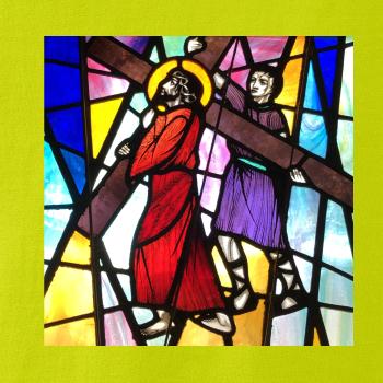 Vitráž - Ježiš a kríž