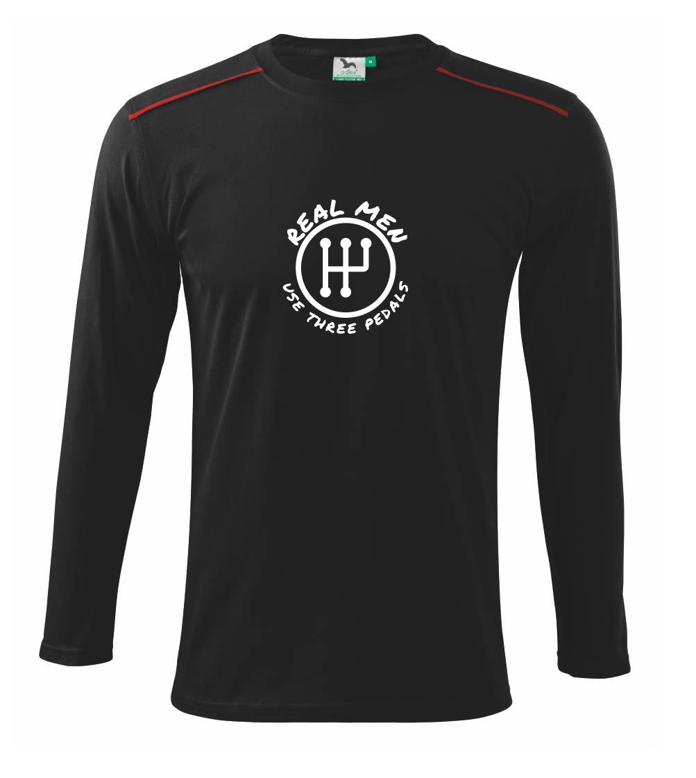 Auto tričká - Real Men Use Three Pedals - Tričko s dlhým rukávom Long Sleeve