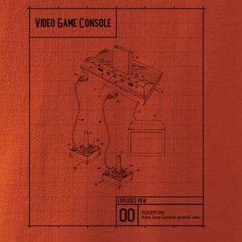 Nákres video game console s joystickom