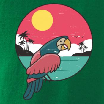 Papagáj v kruhu pri mori