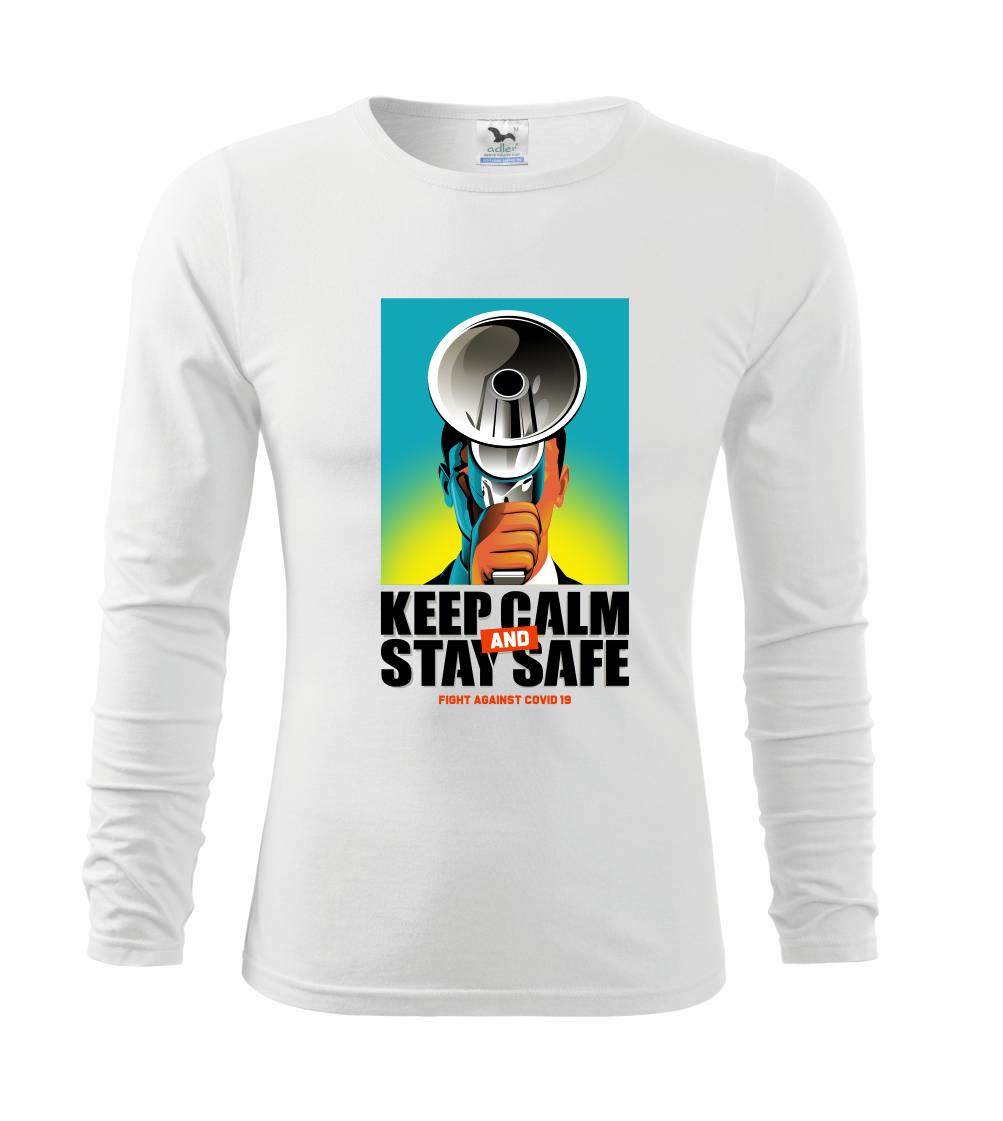 Corona keep calm and stay safe - Tričko detské Long Sleeve