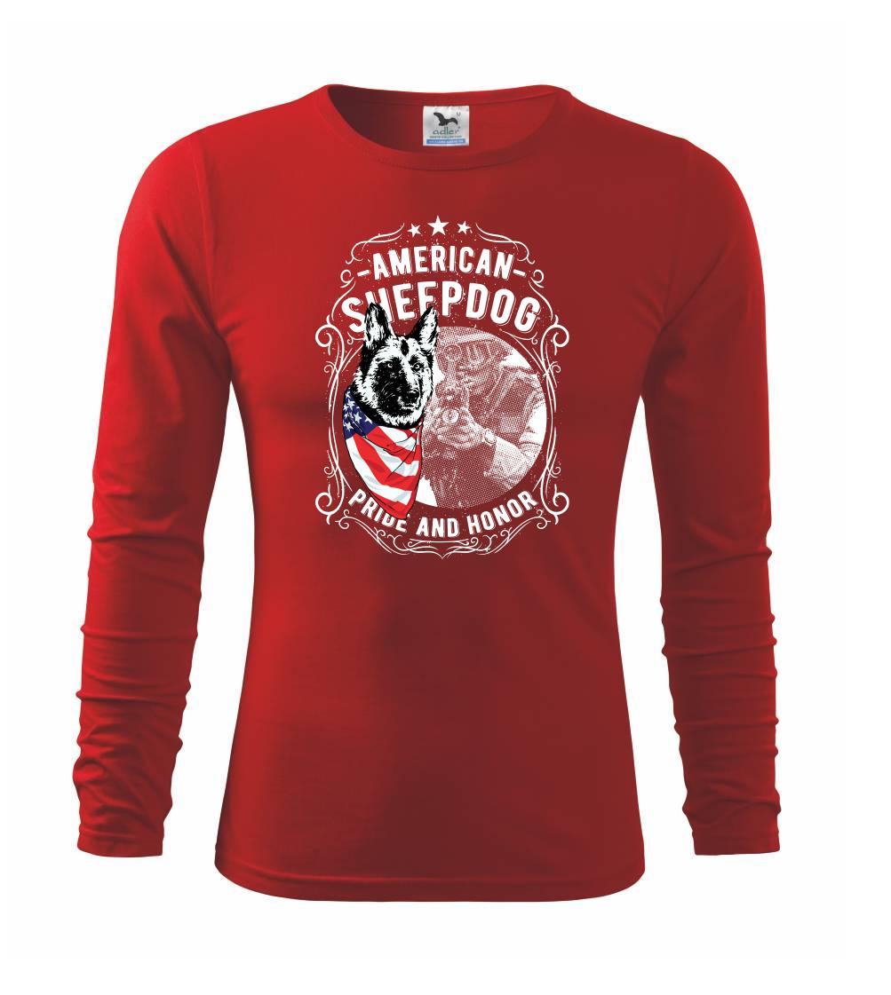 Vojenská tričká s potlačou - American Sheepdog - Tričko detské Long Sleeve