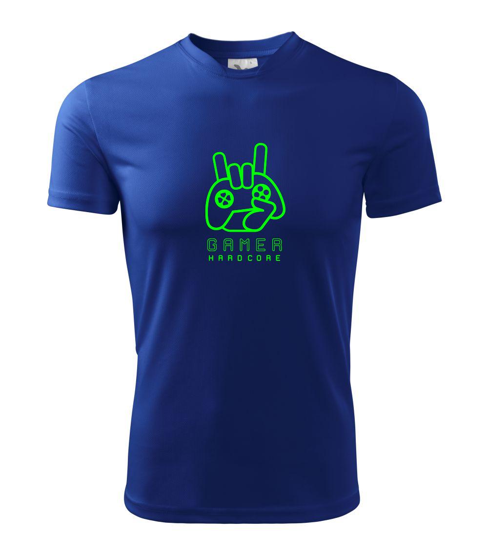 Tričká pre ajťákov - Hardcore gamer - ruka - zelená - Pánske tričko Fantasy športové
