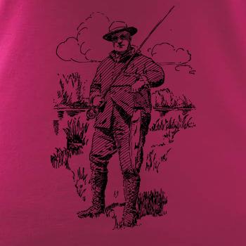 Kreslený rybár s úlovkom