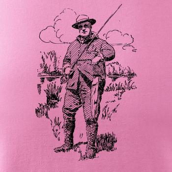 Kreslený rybár s úlovkom