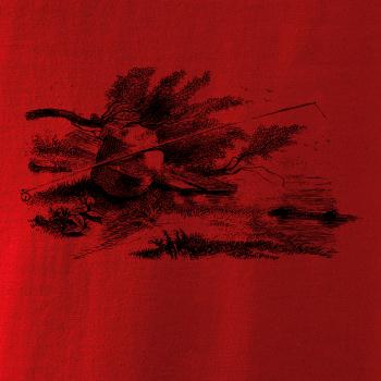 Kreslený prút opretý o kameň