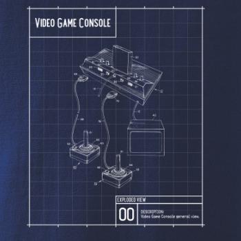 Nákres video game console s joystickem