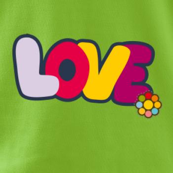 Love nápis s květinou