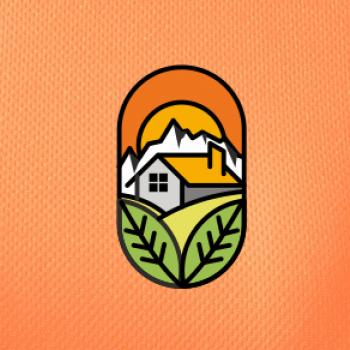 Chalupa pri západe slnka