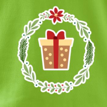 Vianočný veniec s darčekom