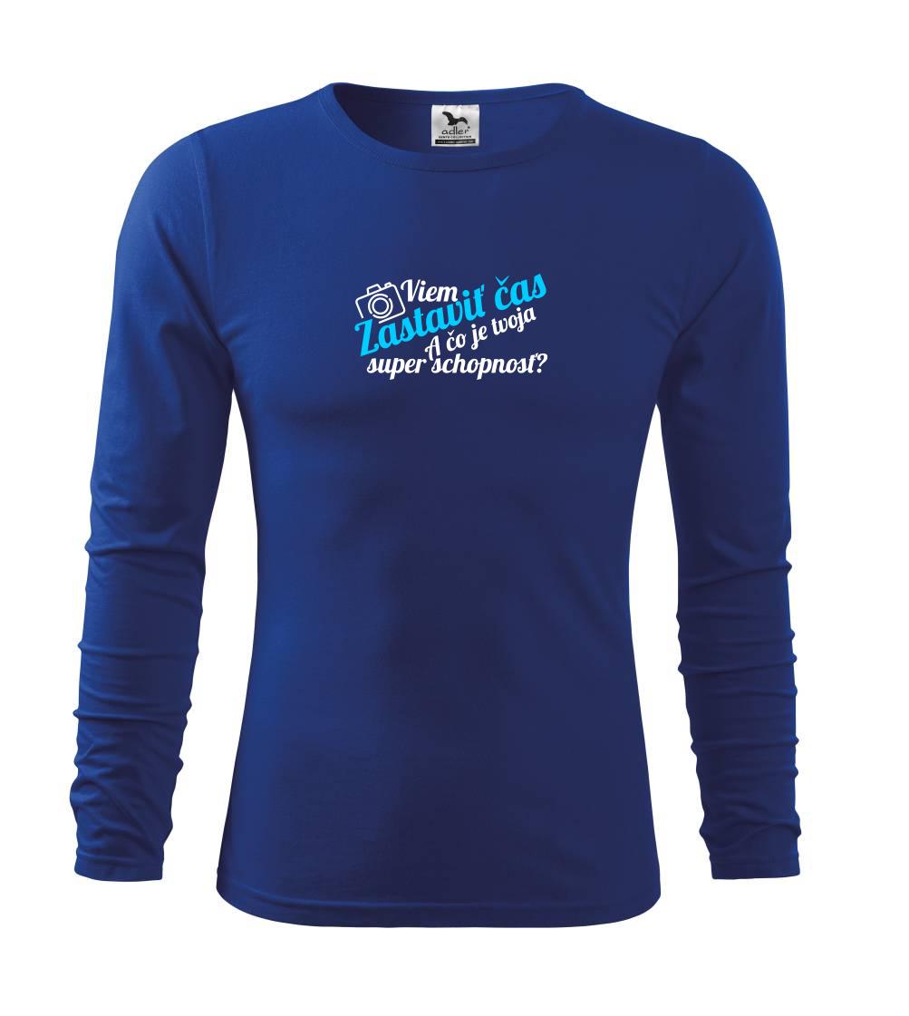 Tričká pre fotografov - Zastaviť čas - tvoja super schopnosť - šikmý - Tričko detské Long Sleeve