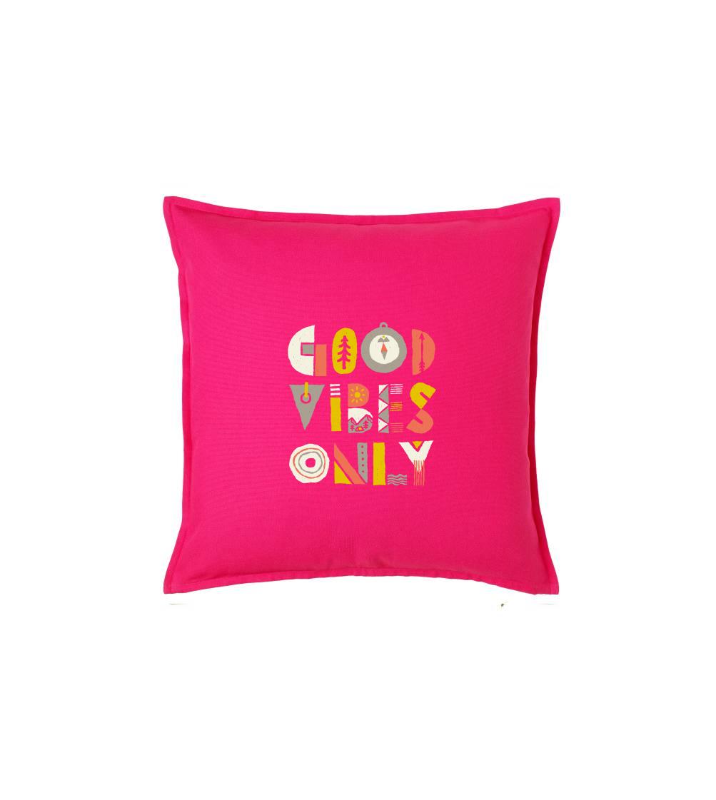 Trička na kempovanie - Good vibes only - napis - Vankúš 50x50