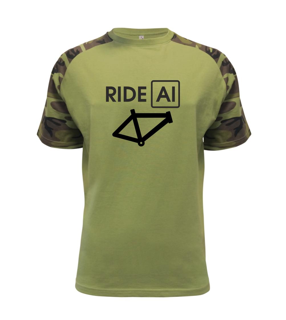 Tričko ako darček pre cyklistu - Ride Al - Raglan Military