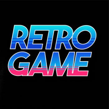 Retro game nápis farebný