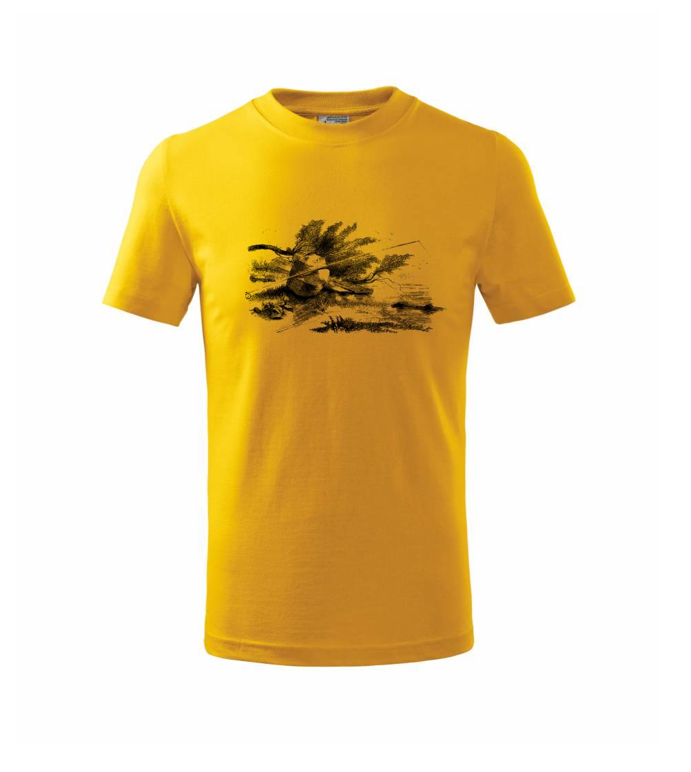 Kreslený prút opretý o kameň