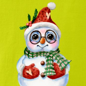 Snehuliak kreslený s okuliarmi