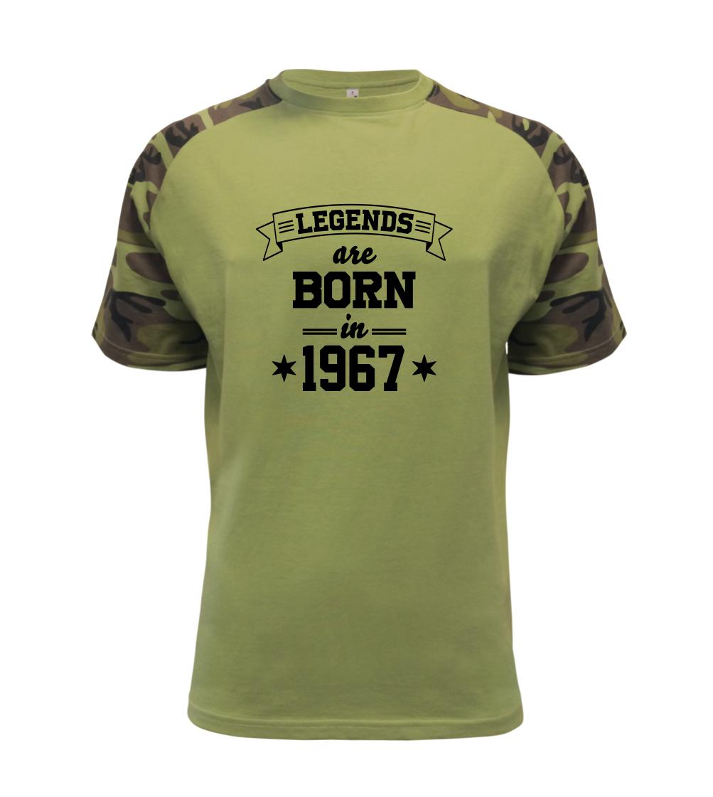 Trička s ročníkom 1967 - Legends are born in 1967 - Raglan Military