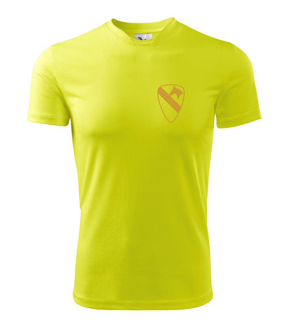 Vojenská tričká s potlačou - 1st Cavalry Division prsia zlatá - Detské tričko športové