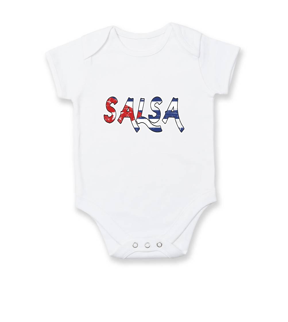 Tričká pre tanečníkov salsy - Salsa vlajka - Body dojčenské s krátkym rukávom