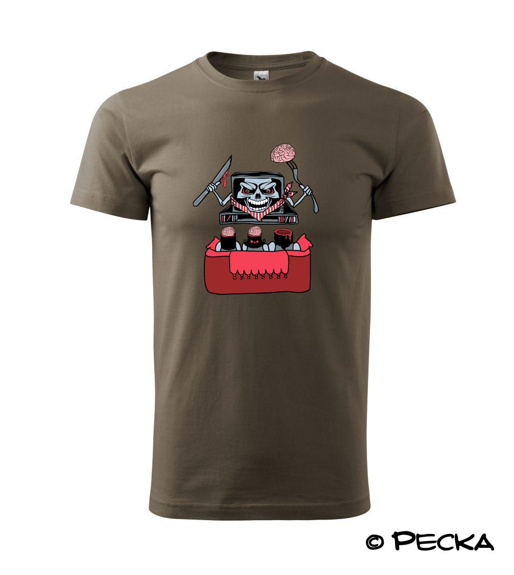 Grafické tričká - TV vyžieračka mozgov (Pecka design) - Tričko extra veľké  (5-8XL)