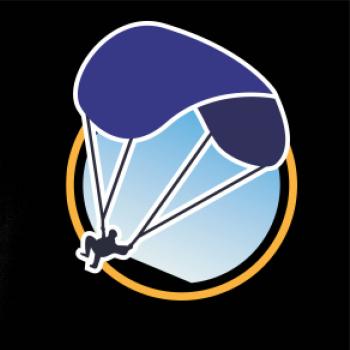 Paragliding modrý padák v kruhu