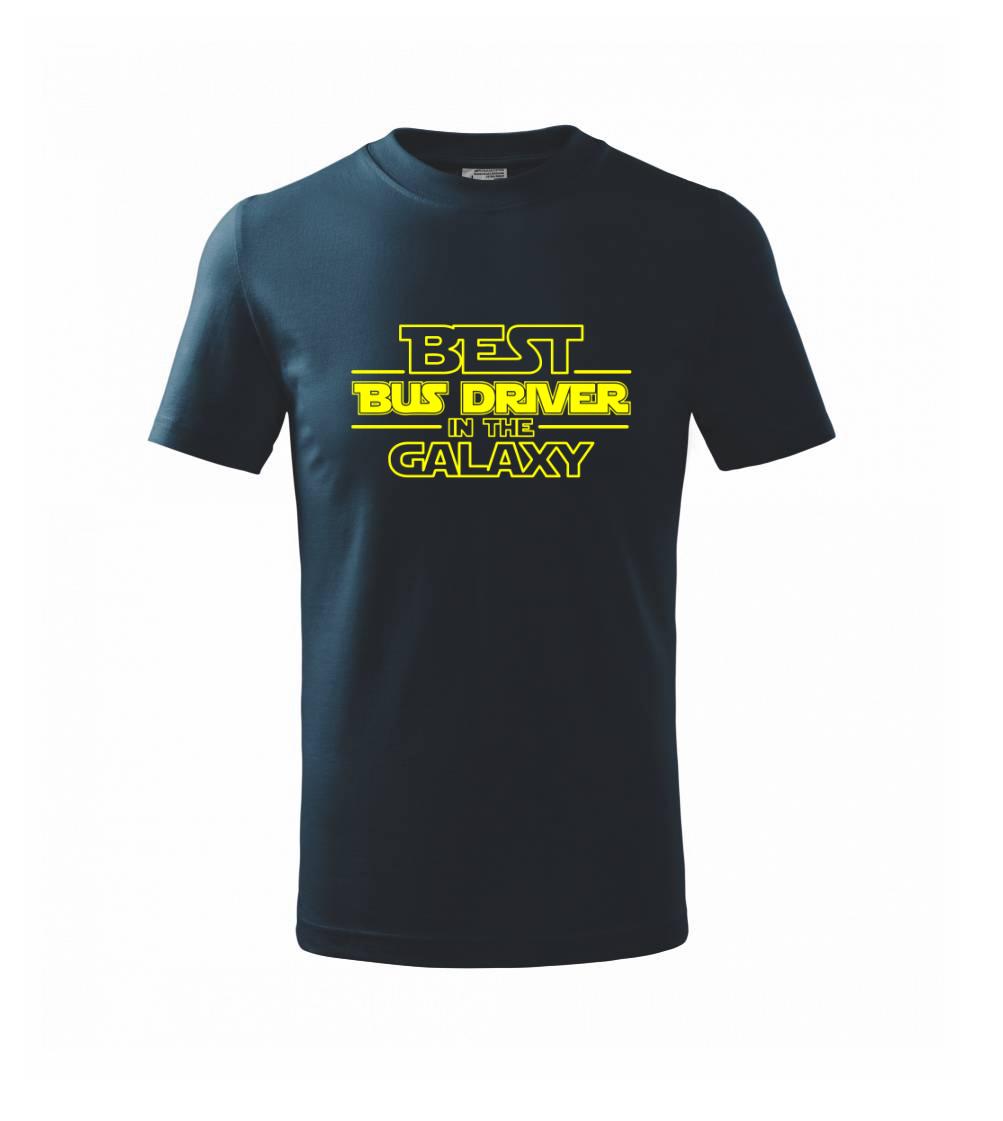 Tričká s vlakmi a autobusmi - Best bus driver in galaxy - Tričko detské bavlnené