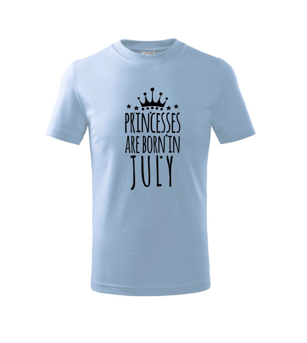 Tričká pre narodených v júli - Princesses are born in July - Tričko detské bavlnené