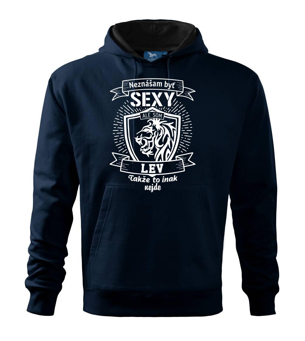 Tričká s levom - Neznášam byť sexy - Lev - Mikina pánska Cape s kapucňou