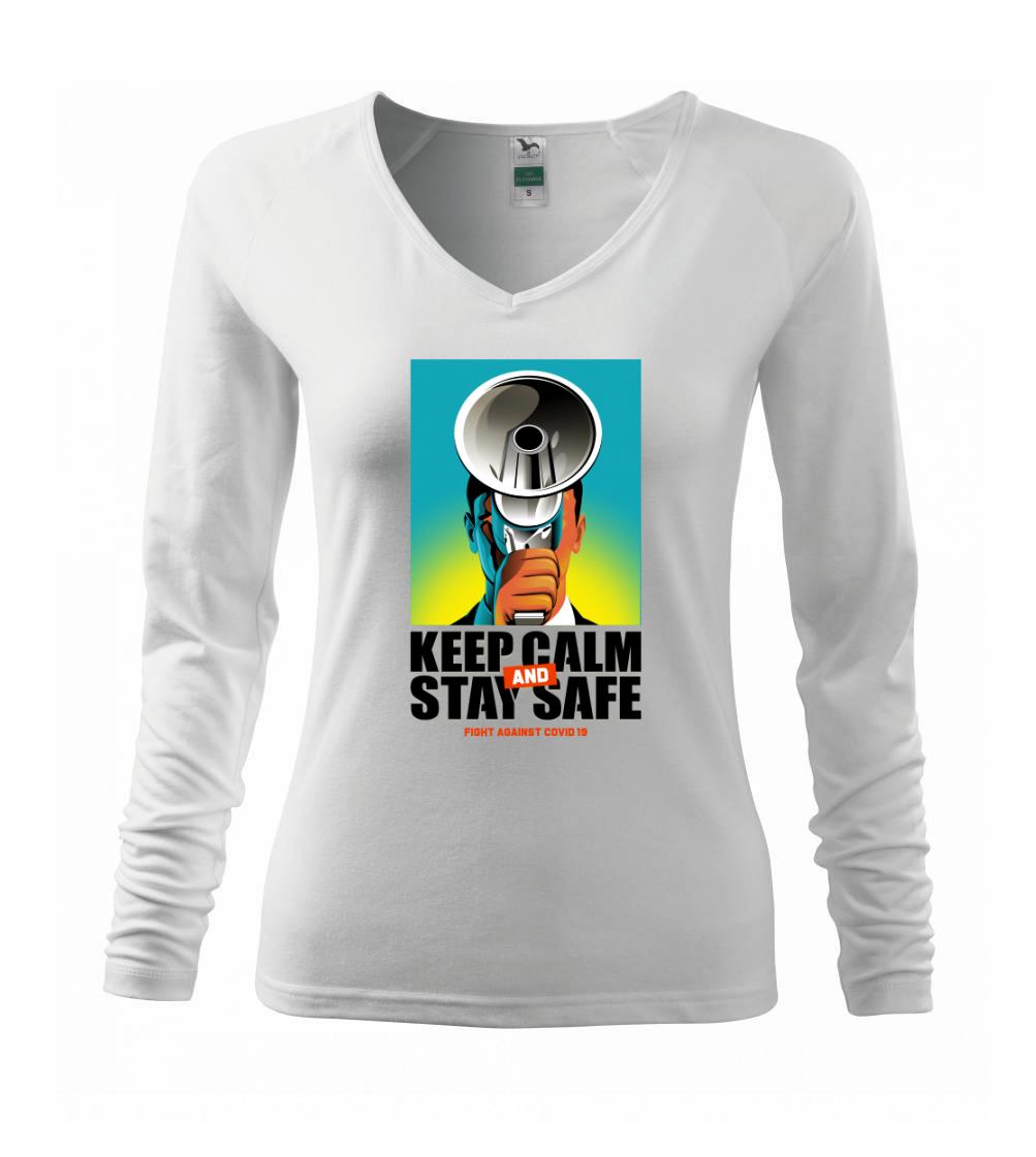 Corona keep calm and stay safe - Tričko dámske Elegance