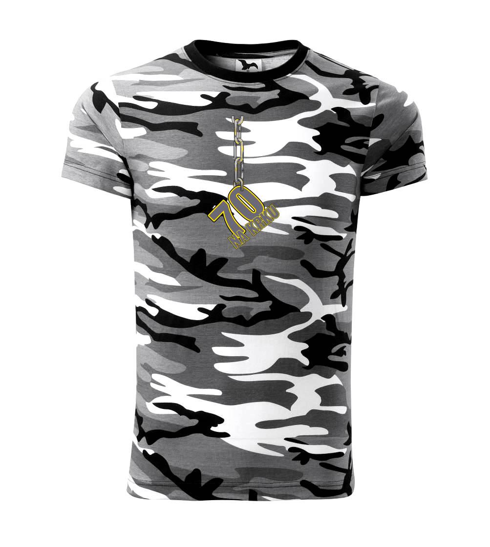 Tričká k narodeninám - 70 rokov na krku reťaz - Army CAMOUFLAGE