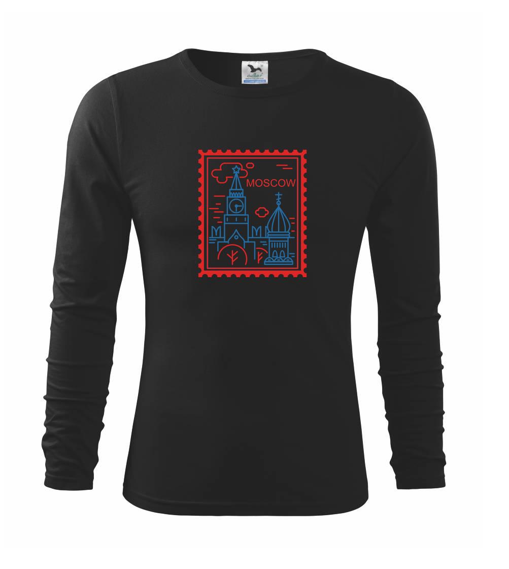 Trička pre cestovateľov - Moskva známka jednoduchá - Tričko detské Long Sleeve
