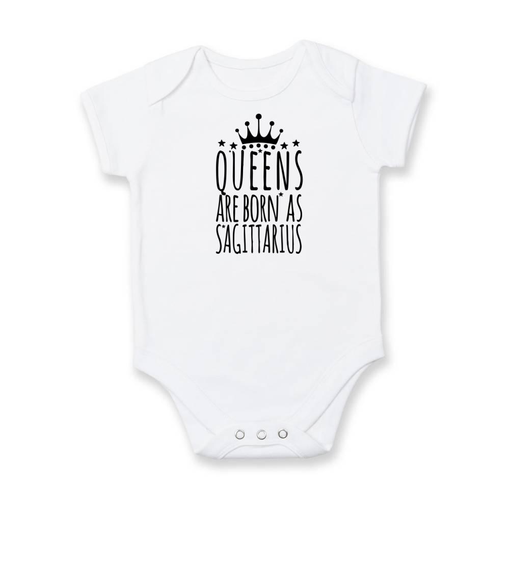 Tričká strelec - Queens are born as Sagittarius - Strelec - Body dojčenské s krátkym rukávom