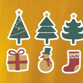 Vianočná sada - stromčeky a darčeky Vianočná sada - stromčeky a darčeky
