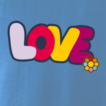 Love nápis s kvetinou