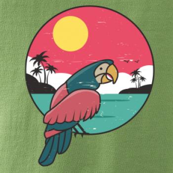 Papagáj v kruhu pri mori