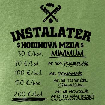 Hodinová mzda Inštalatér
