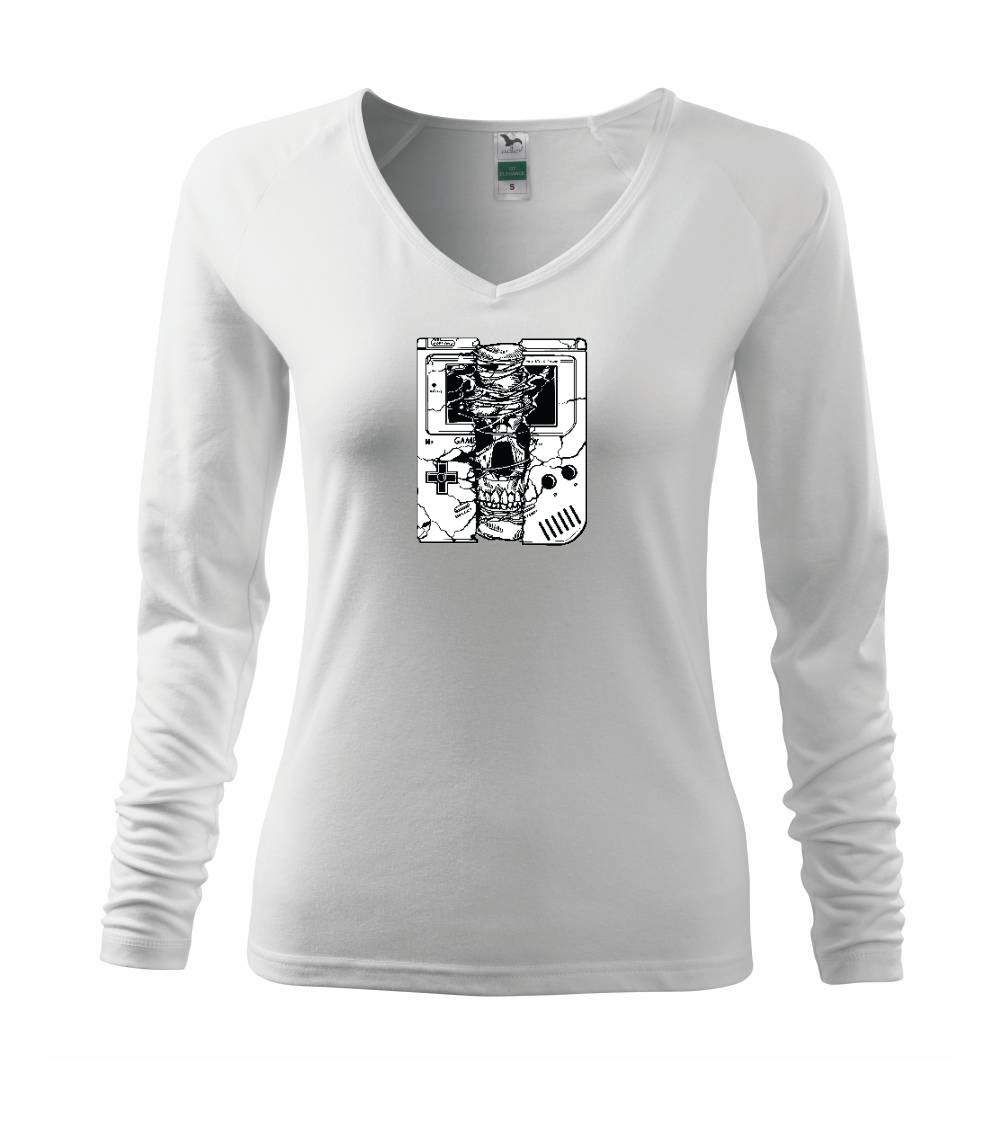 Tričká pre ajťákov - Gameboy Skull - Tričko dámske Elegance